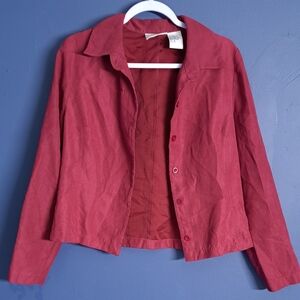 Women's Red Button Down Shirt